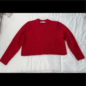 Zara crop sweater in red